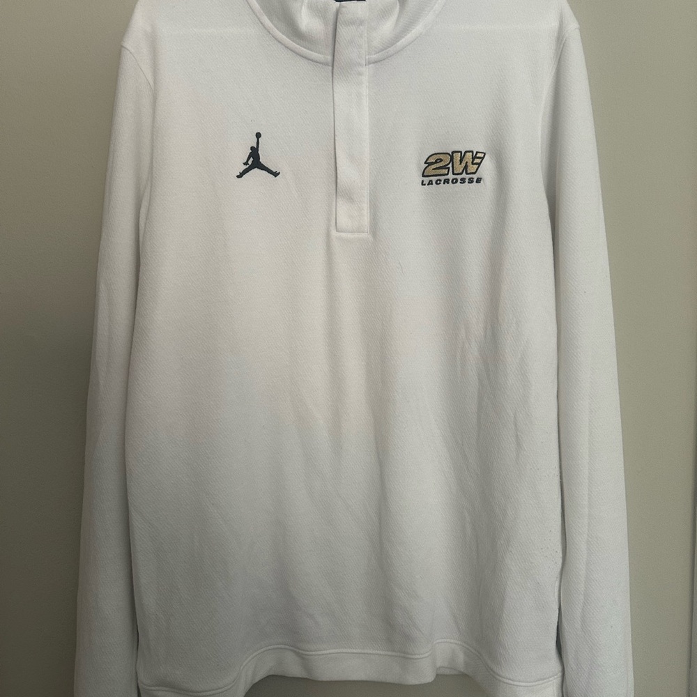 Jordan White Zip Up Men's Sweater